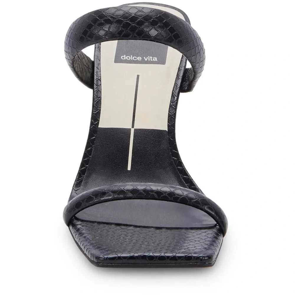 Dolce Vita Novah Heels Black Embossed Stella - Picture 5 of 6